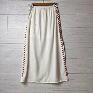 Billabong Skirt Womens SZ Small Secret Cove Midi in Salt Crystal Checkered Sides